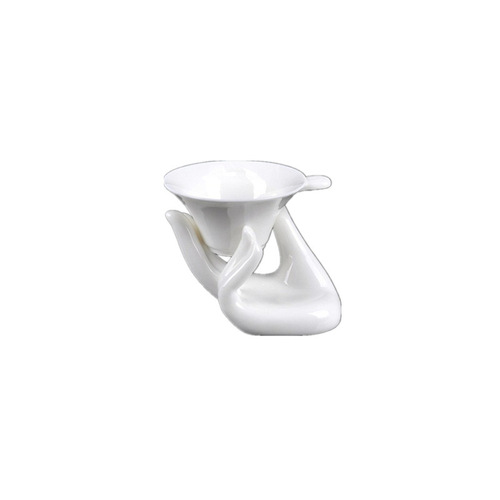 Kung Fu tea set ceramic tea leakage tea filter white porcelain Buddha hand holder tea filter complete set of ceramic filter tea leakage tea ceremony accessories