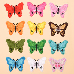 新款蝴蝶布貼批發 服裝輔料可愛補丁貼電腦繡花來樣直銷