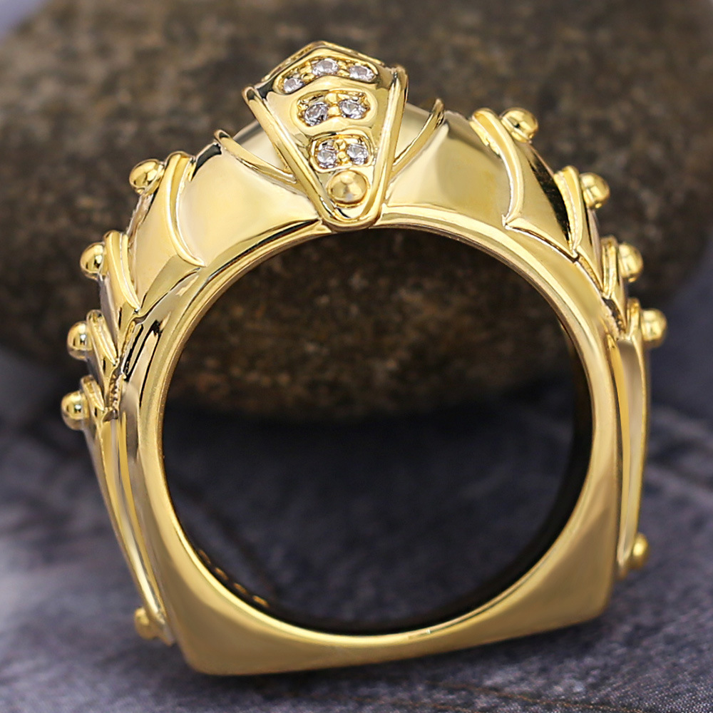 Fashion Geometric Copper Inlay Zircon Rings 1 Piece