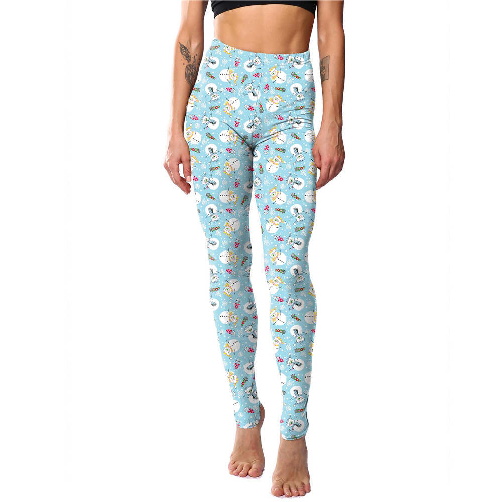 182g Weight Ankle-Length Pants Length Spandex, Polyester Fabric Type High Waist Waist Line Leggings Pants Type Stretchy Elasticity Daily Occasion Breathable Function Skinny Fit Type Christmas Festival Snowflake Pattern Winter, Autumn Season Women'S Gender Simple Style Style Women'S Daily Simple Style Snowflake Ankle-Length Leggings 81