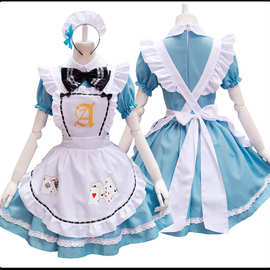 新款 日本动漫cos服 爱丽丝梦游仙境系列扑克牌女仆装cosplay服装