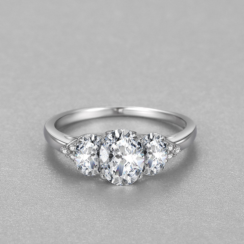 YJZ103 sterling silver S925 egg -shaped stone diamond high -trading…