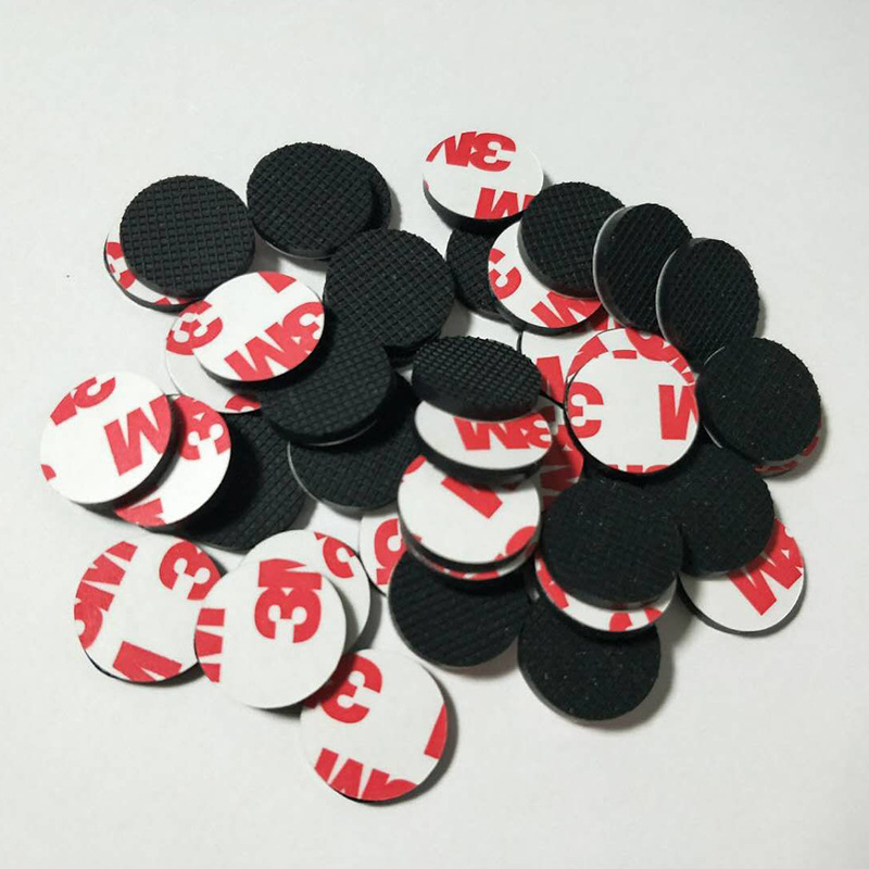 厂家现货黑色网格橡胶垫耐磨防滑橡胶脚垫圆形背胶密封硅胶垫圈