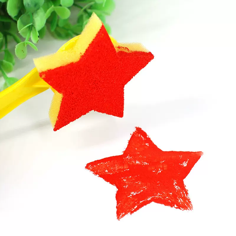 儿童绘画涂鸦工具海绵刷笔刷 幼儿园diy印章材料6款几何形状