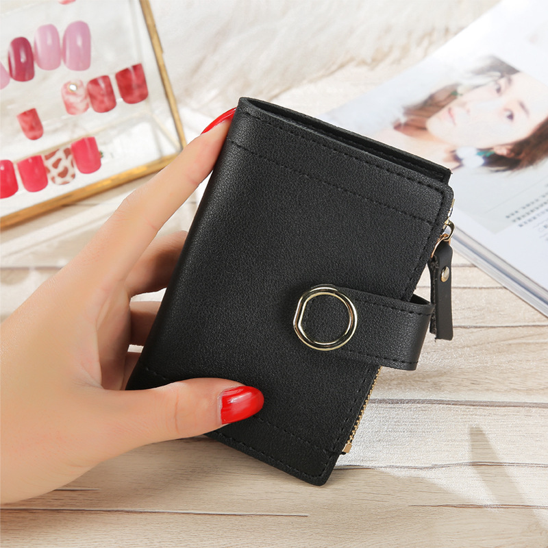 Women's Solid Color Pu Leather Magnetic Buckle Wallets display picture 3