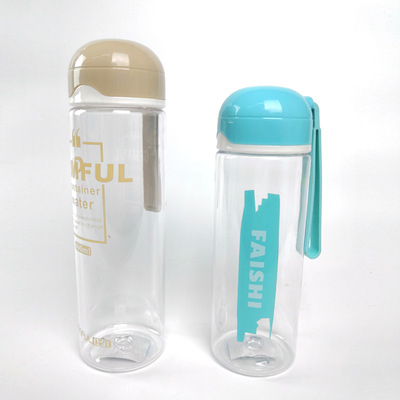 廠家直銷便攜式塑料茶水杯 創意矽膠提繩杯 透明直筒杯批發