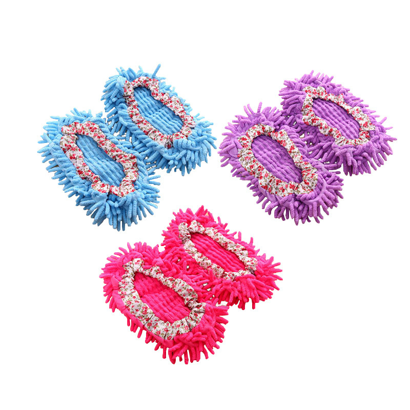 Household Cleaning Floor Mopping Lazy Shoe Covers Mop Slippers Chenille Foot Covers Removable Washable Mop Cloth Manufacturer