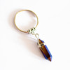 Fashionable crystal, pendant, retro metal multicoloured keychain, accessory, simple and elegant design