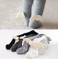 女寶寶抽條女童打底褲襪天使翅膀春秋兒童薄款嬰兒大pp連褲襪棉