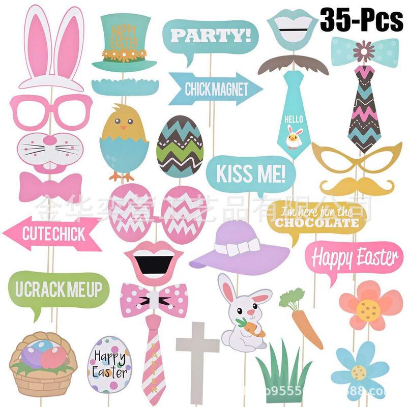 Amazon's Most Popular 35-piece Easter Easter Party Decoration Rabbit Egg Photo Props