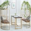 Nordic solid wood iron cage card creative theme restaurant double card, modern minimalist dining table and chair combination