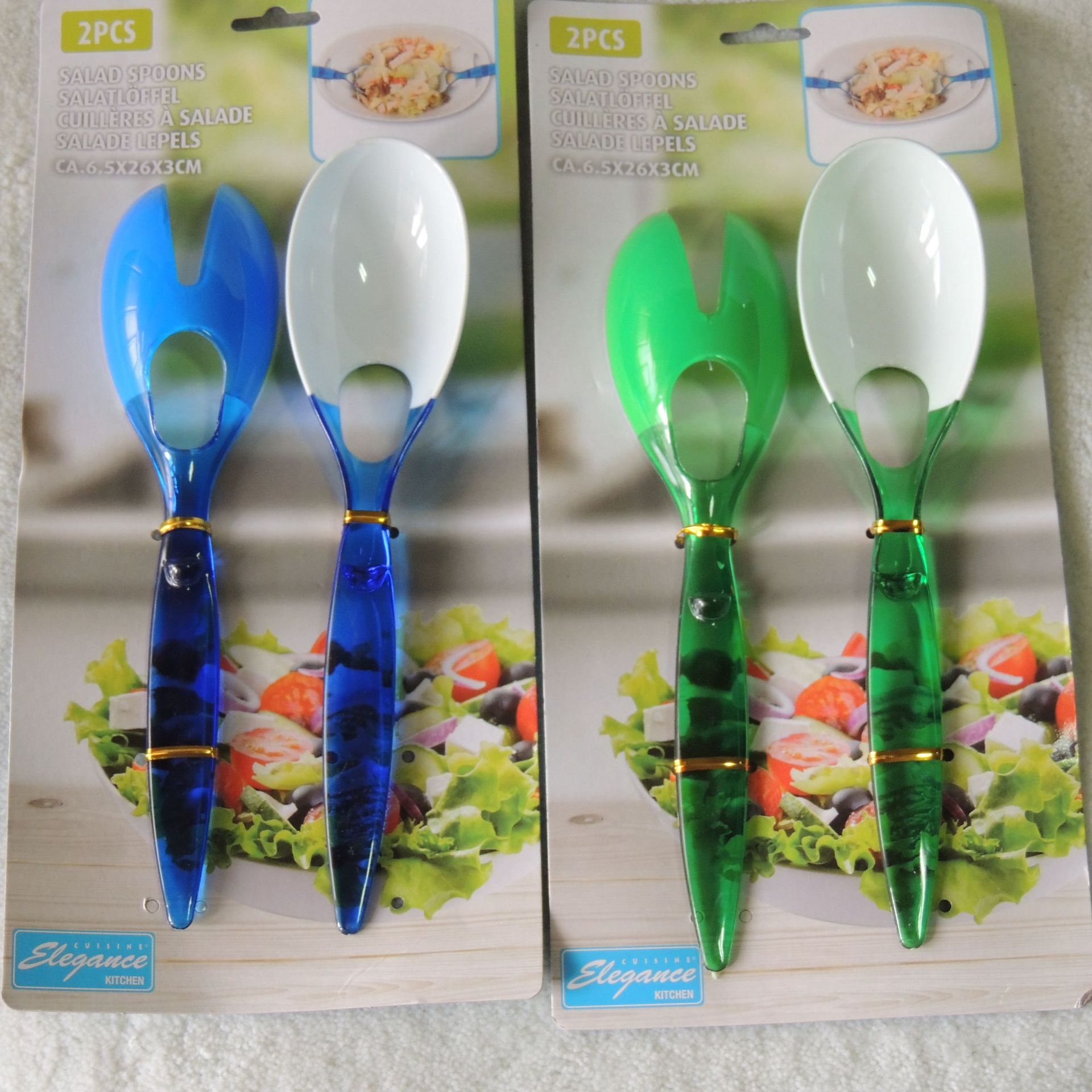 厂家批发  厨房用品 料理搅拌双色两件套组合套装塑料沙拉勺