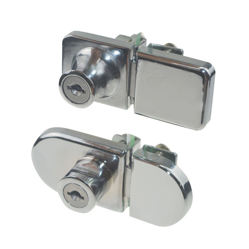 Hole-free double door single opening glass cabinet door lock, display cabinet door lock, glass door lock, push-pull lock, double glass lock