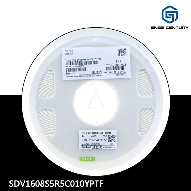 順絡貼片電感 0603疊層陶瓷5.5v熱敏1pf壓敏SDV1608S5R5C010YPTF