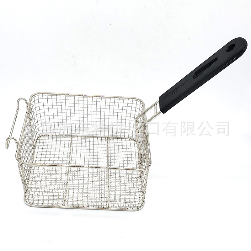Factory direct sales of stainless steel oil-frying baskets, American fast food, French fries, fried chicken, oil-draining spatula, hamburger oil-draining baskets detail image 12
