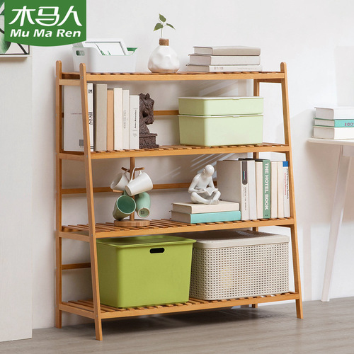 Kitchen storage rack multi-layer multi-functional floor-standing storage rack dining room living room home finishing assembly mobile shelf wooden