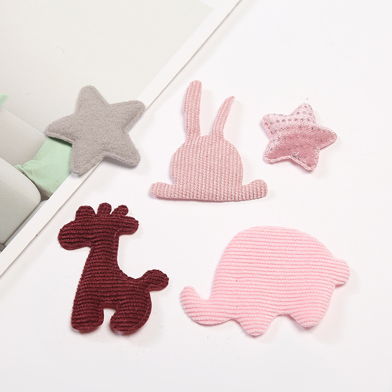 韩式女生动物彩色装饰配件布贴 diy纺织辅料学生发饰头饰配件现货