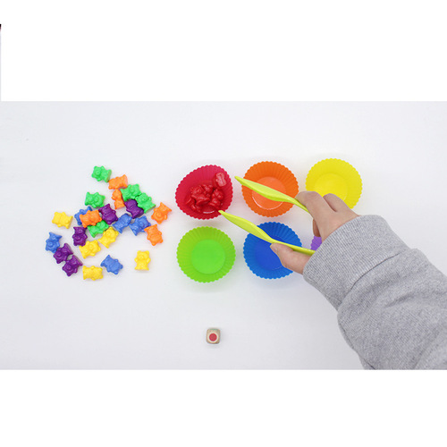 Direct selling rainbow muffin cup six-color weight bear children's toys counting mathematics Montessori teaching aids