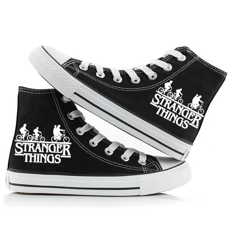 怪奇物语3 白 黑色高帮鞋