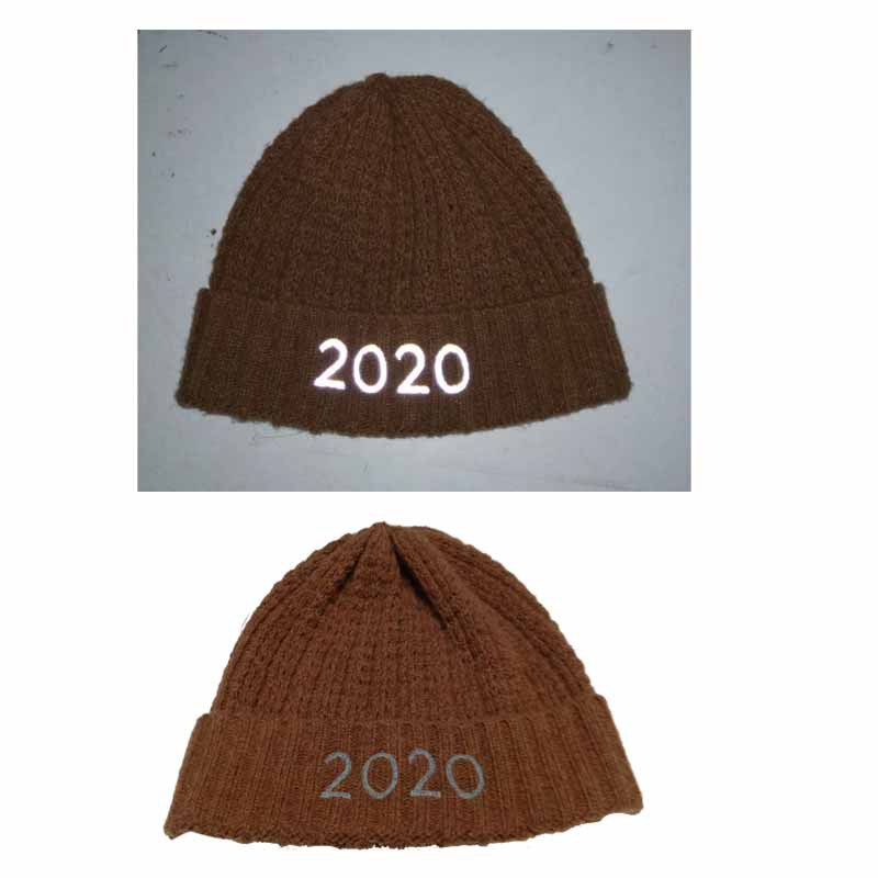 东莞工厂 潮款反光针织帽 保暖毛线无檐小便帽 可绣花发光logo