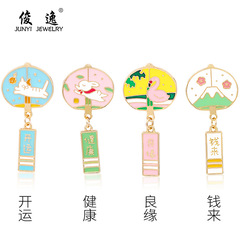 Japanese style and wind chime transfer peach blossom brooch student cartoon cute badge pin buckle pin badge accessories corsage