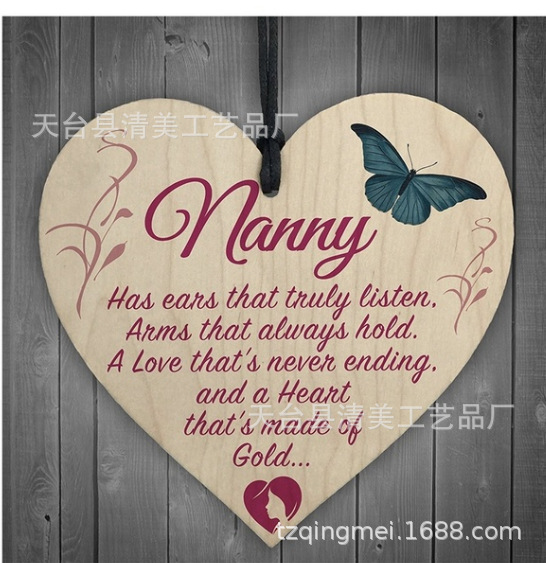 40 estilos 100mm amor madera chip colgante DIY madera colgante 1 paquete