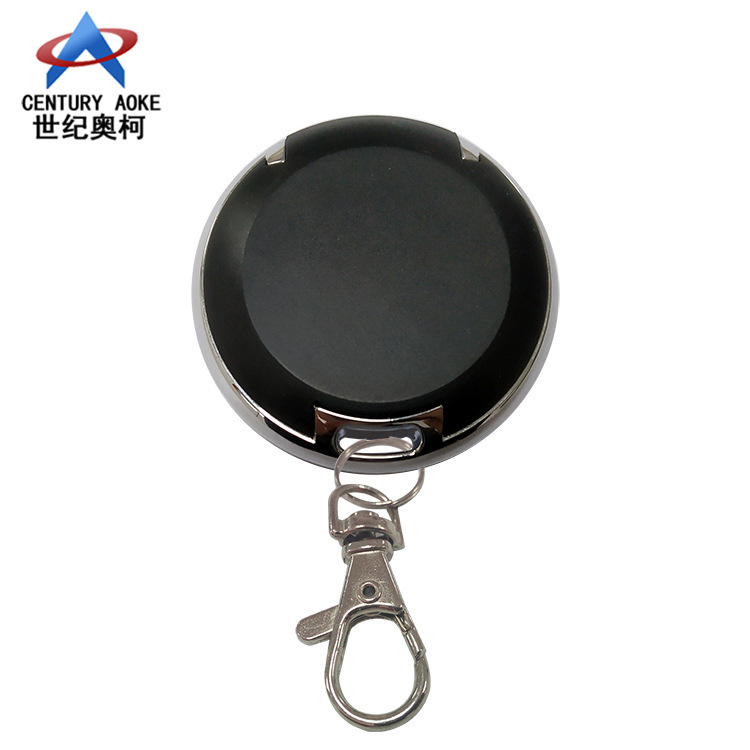 跨境电商新款带钥匙扣黑色圆形车库门自对拷贝型四键无线遥控器