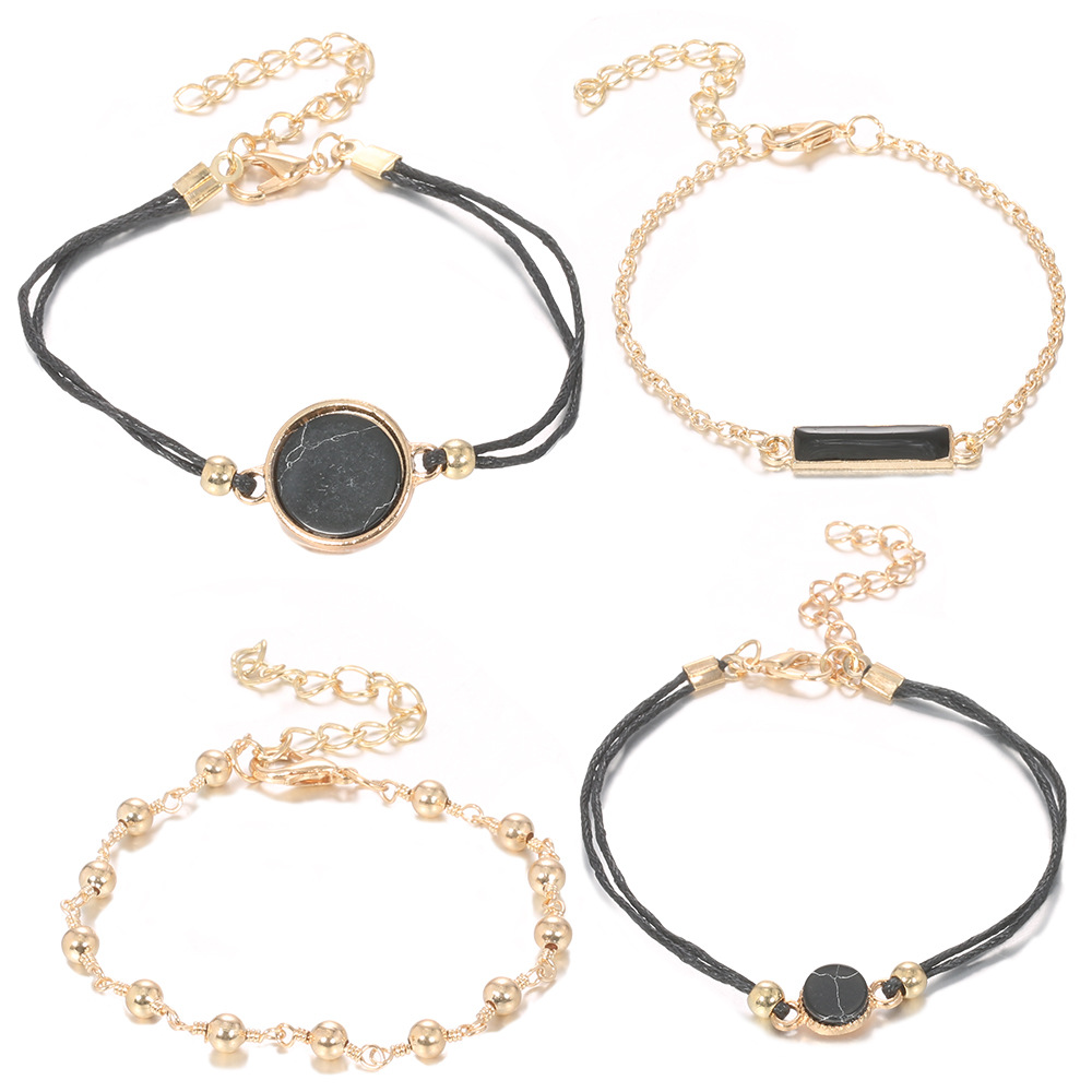 Street Occasion Alloy Material 1 Set Fashion Heart Shape Alloy Plating Unisex Bracelets