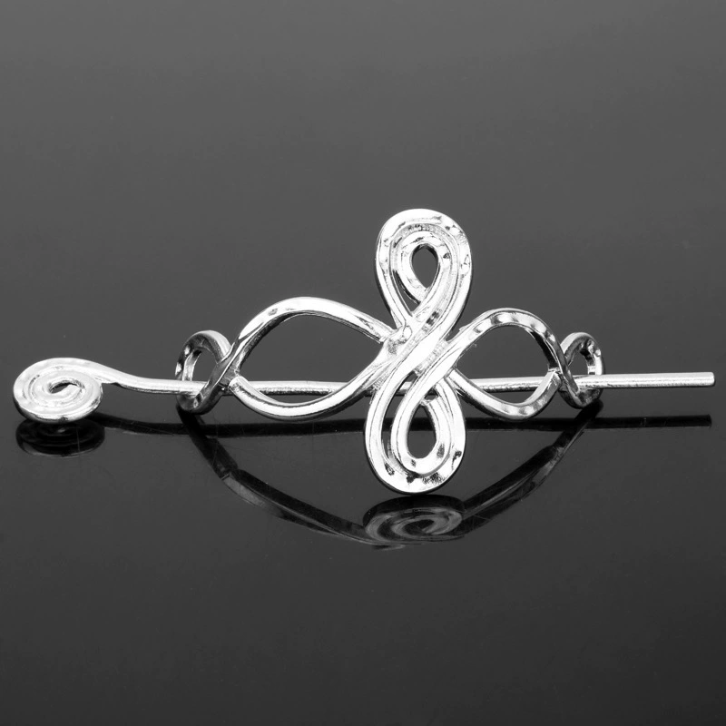 Сплавной ретро шпилька (Mo Chun), дизайн Celtic‑knot, электропокрытие, 4.5×5.9×8 см