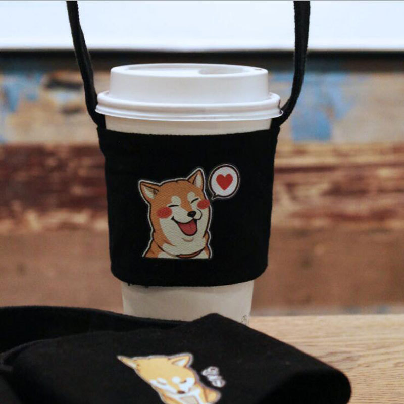 厂家直销定制单杯饮品打包袋圆筒水杯套 纯棉帆布手提袋奶茶杯套