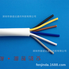 avvr6*0.3平方白色空心護套電纜RVV6x0.3mm2純銅警報安防電源用線