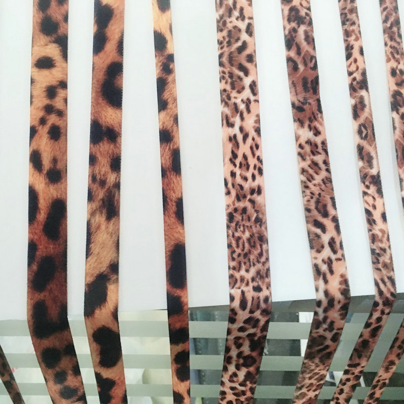 热转印豹纹服装鞋帽丝绒织带 服装服饰鞋帽印花豹纹植绒带