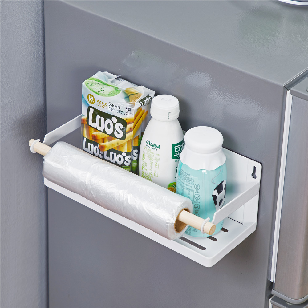 家居用品 厨房铁艺调味品保鲜膜收纳架 强磁铁免钉收纳整理架厂销