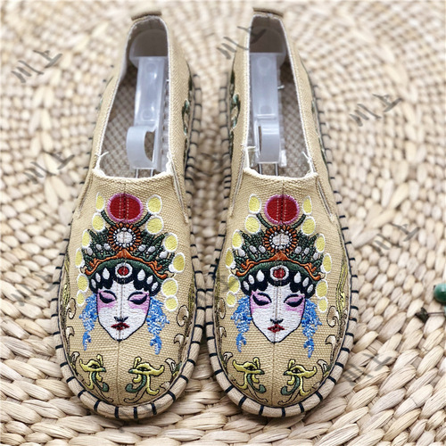 Women taichi kung fu clothing shoes Beijing Linen Melaleuca Bottom Mu Guiying Embroidered Handmade Cloth Shoes