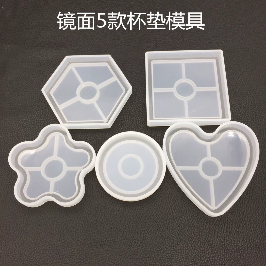 DIY Кристальные Drops 5 шестигранная квадратная цветочная пластина база чай пальто форма силиконовая слива слива любовь кулон шлифовальное оборудование