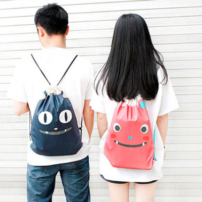 双肩包女牛津布简易收纳袋印花束口袋抽绳男女户外百搭旅行背包