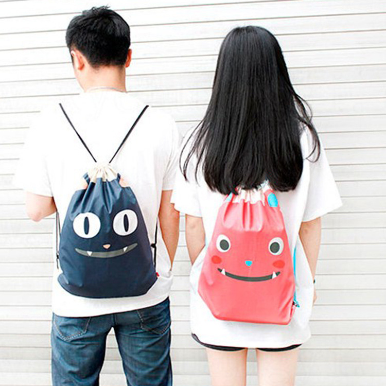 双肩包女牛津布简易收纳袋印花束口袋抽绳男女户外百搭旅行背包