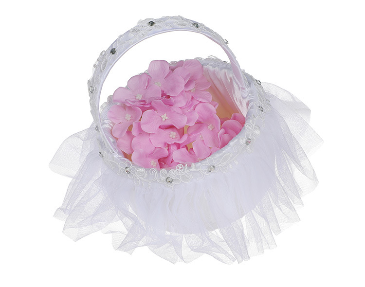 Wedding products, wedding products, wedding products, wedding products, Western-style creative wedding flower baskets, white lace trim, bridesmaid flower girls scattering flowers, small wedding supplies wholesale detail image 2