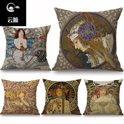 Wish Amazon ebay cross-border design sofa cushion beautiful girl pattern pillowcase pillowcase bedroom decoration