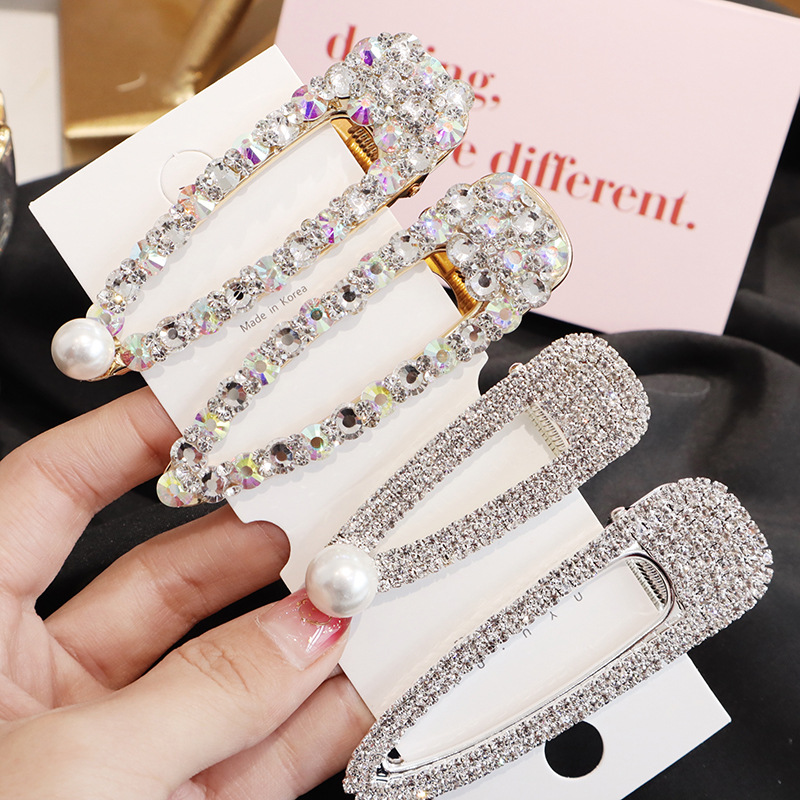 Fashion Geometric Alloy Inlay Artificial Pearls Rhinestones Hair Clip 1 Piece display picture 2