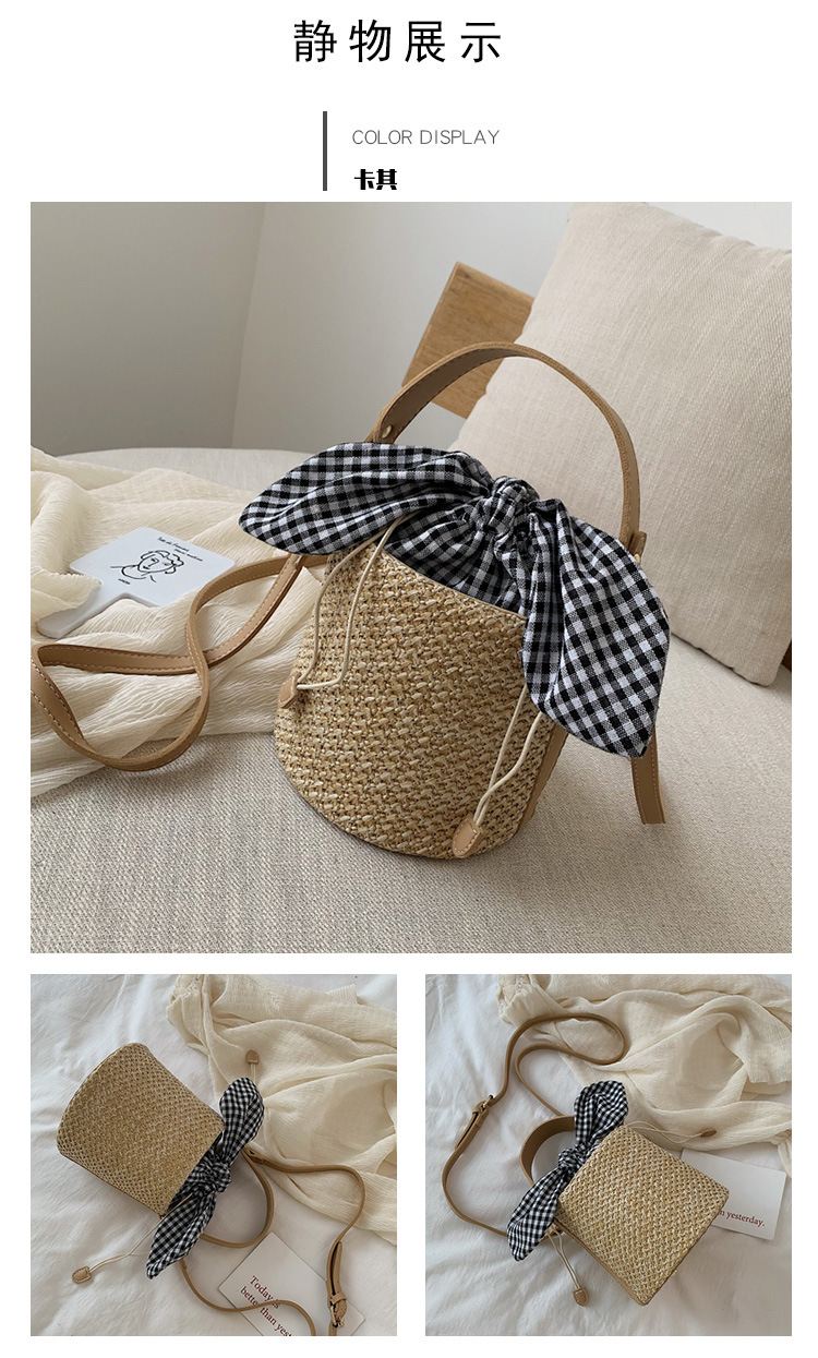 New  Straw Woven Shoulder Diagonal  Straw Woven Bag display picture 10