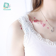 新品跨境防水櫻花鎖骨紋身貼 女神小清新花朵紋身貼紙ins tattoo