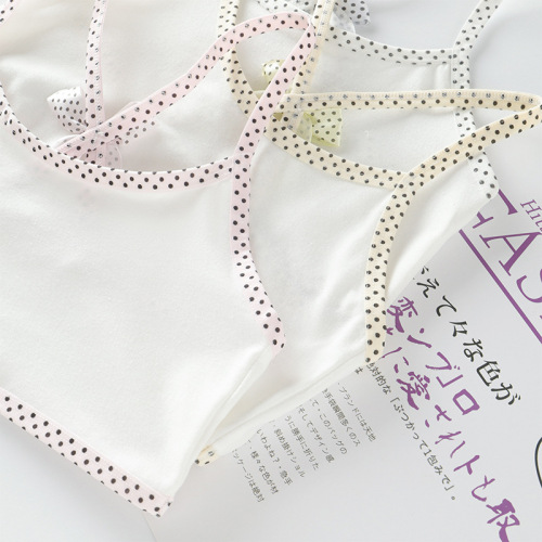 Girls' underwear vest, developmental period primary school students 6-12-15 years old girls pure cotton big children's bra straps tube top