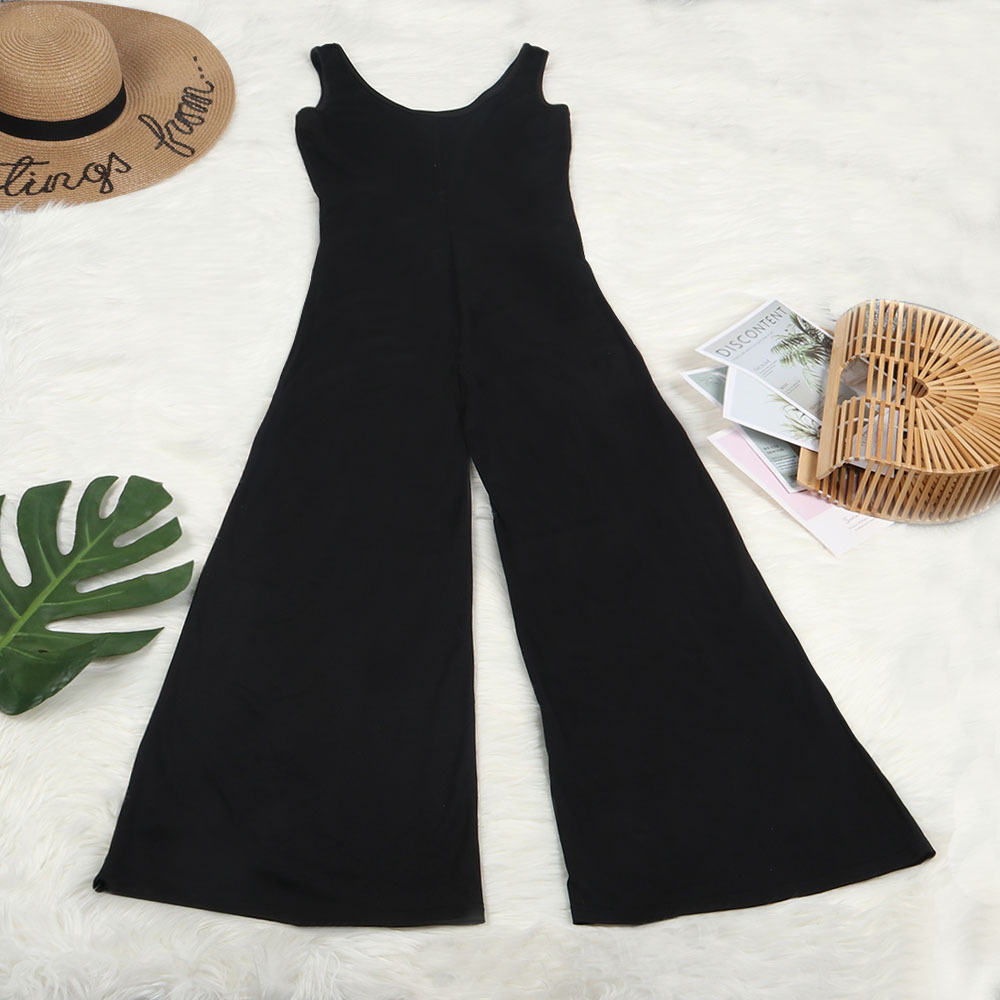 Sexy Round Neck Sleeveless Wide Leg Jumpsuit NSWNY58564