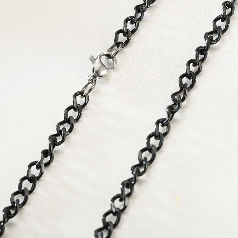 304 Stainless Steel Material Solid Color Pattern Vacation Classic Style Solid Color 304 Stainless Steel Plating Men's Chain Necklace Men Chain Necklaces