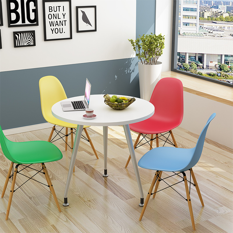 小型洽谈桌椅组合一桌四椅简约现代接待桌简易三角型圆型洽谈桌