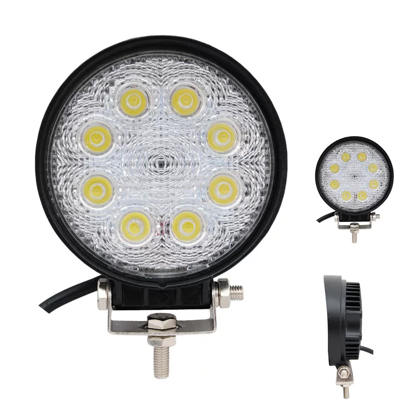 LED-рабочий внедорожник, огни, круглые фары, 24W, 12В, 24В