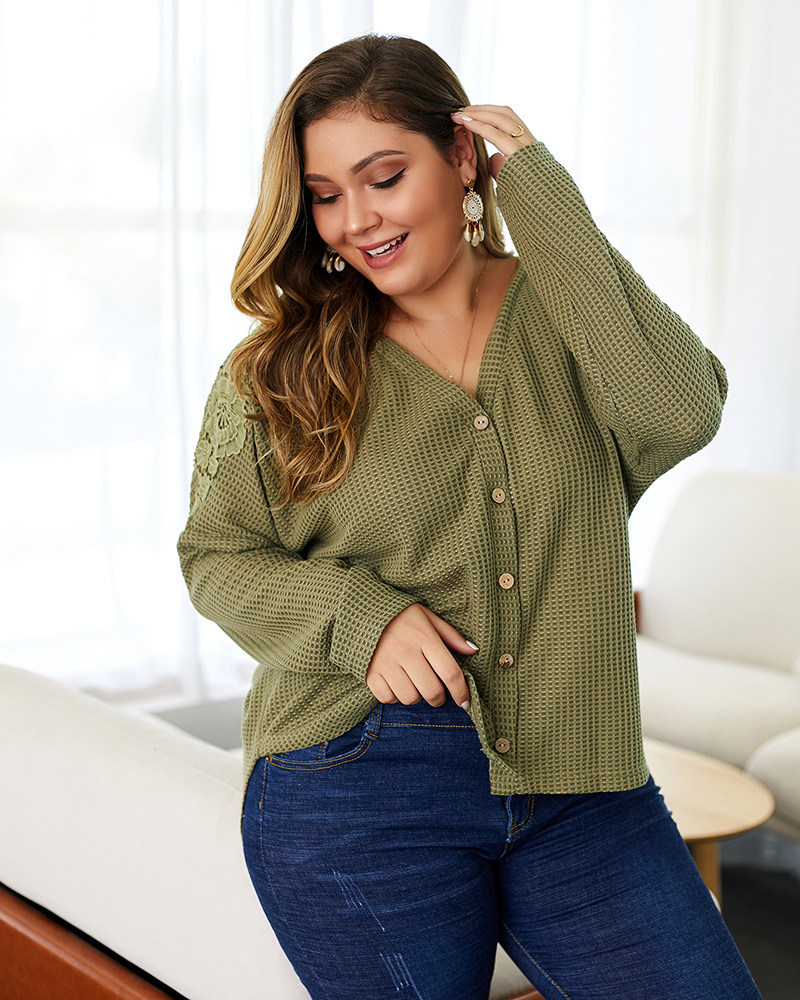 new women s plus size sweater long sleeve top  NSQH7852