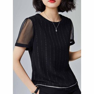 Bottom Blouse Thin Screen Yarn Chiffon Summer New Pullover Chiffon 