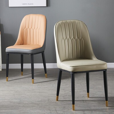 Northern Europe Light extravagance Dining chair Simplicity household Iron art Soft roll backrest stool hotel chair dining table and chair combination